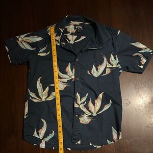 Navy Billabong Floral Button-down in boys